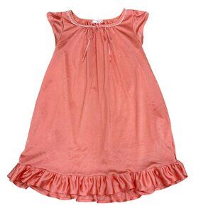 Betsy & Lace Vintage Style Coral Girls Nightgown Ruffle Hem 3-4T